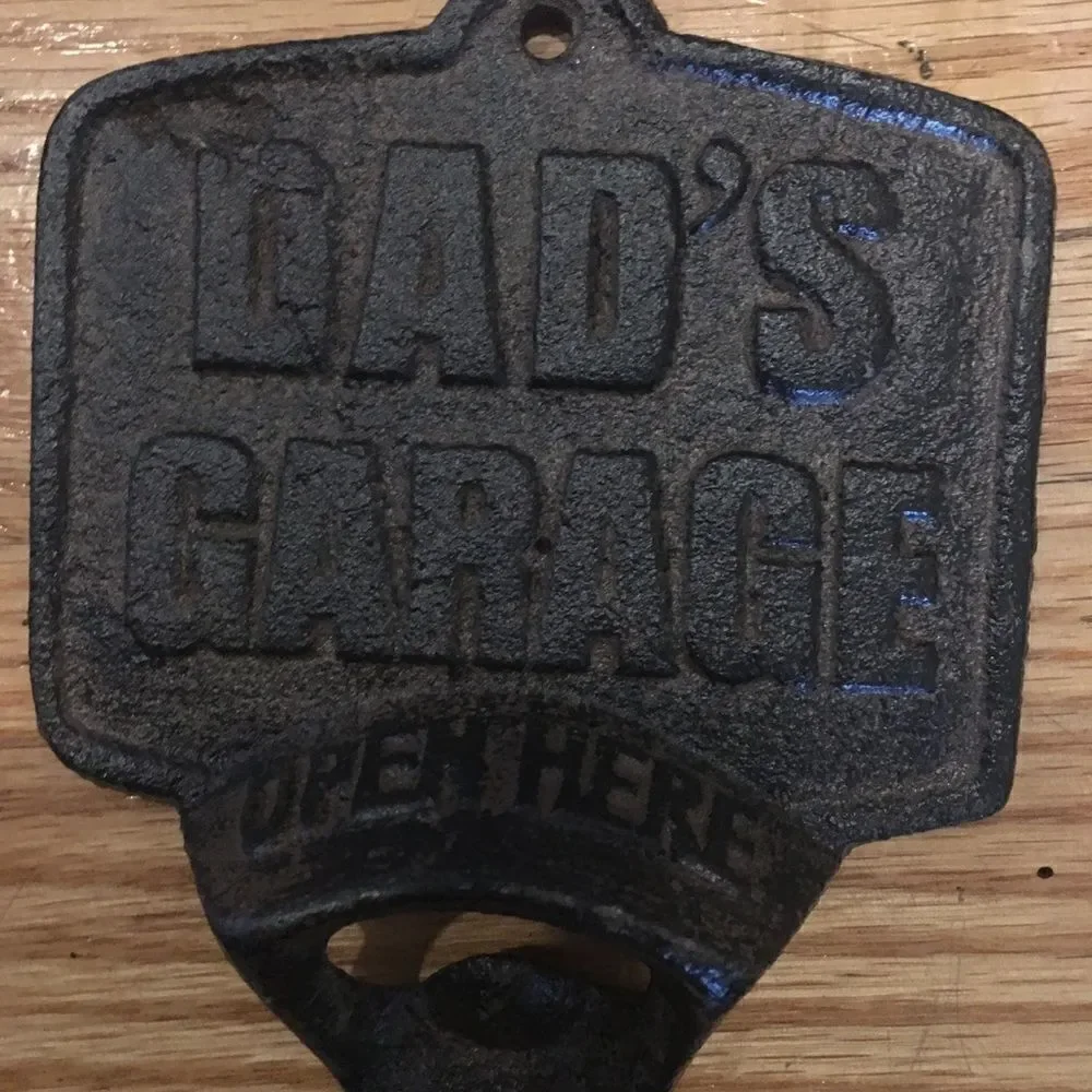 Cast iron wall mounted bottle opener dads garage man cave